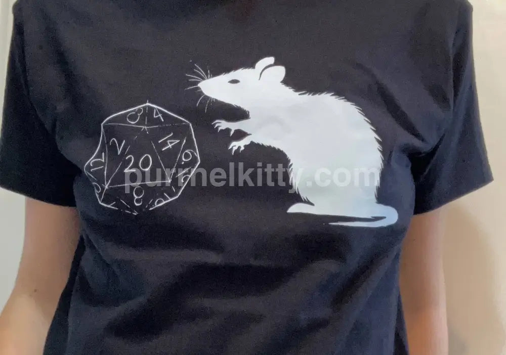 ’D20 Rat’ Bold Silhoette Rpg Themed Short-Sleeved Unisex Cotton T-Shirt T-Shirt